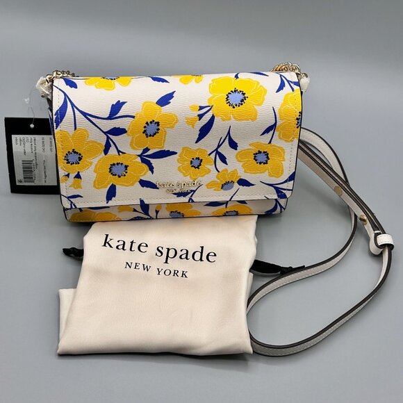 Kate Spade KF984 Morgan Sunshine Floral Printed PVC Flap Chain Wallet Crossbody - Picture 16 of 16